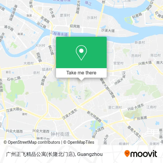 广州正飞精品公寓(长隆北门店) map
