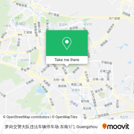 萝岗交警大队违法车辆停车场-东南1门 map