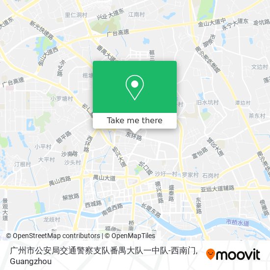广州市公安局交通警察支队番禺大队一中队-西南门 map