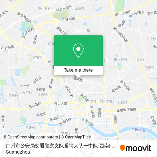 广州市公安局交通警察支队番禺大队一中队-西南门 map