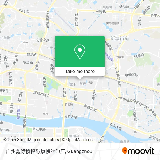 广州鑫际横幅彩旗帜丝印厂 map