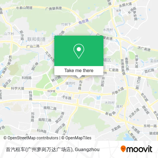 首汽租车(广州萝岗万达广场店) map