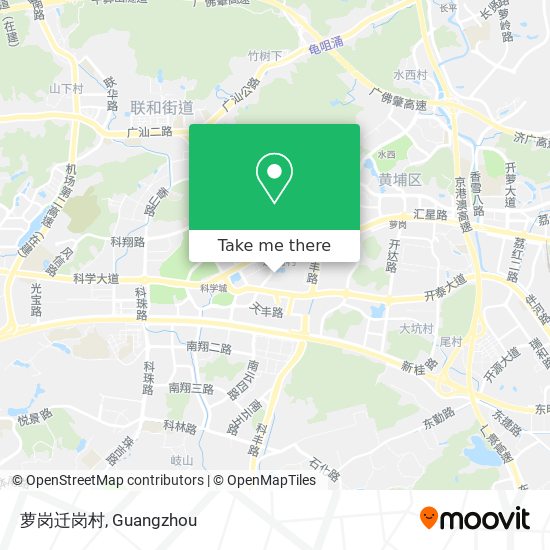 萝岗迁岗村 map
