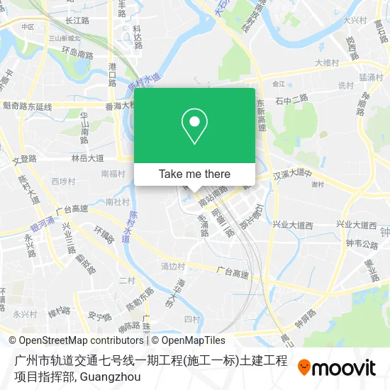 广州市轨道交通七号线一期工程(施工一标)土建工程项目指挥部 map