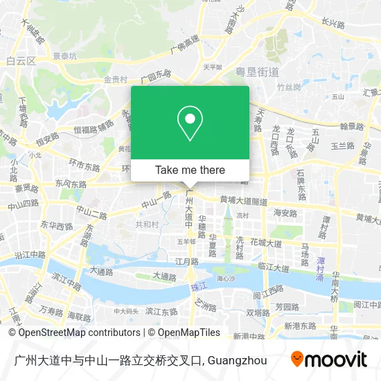 广州大道中与中山一路立交桥交叉口 map