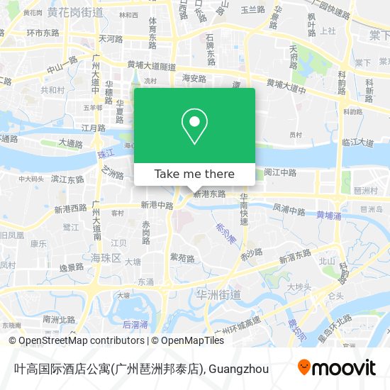 叶高国际酒店公寓(广州琶洲邦泰店) map