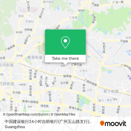 中国建设银行24小时自助银行(广州五山路支行) map