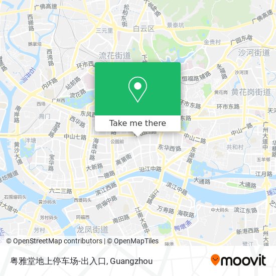 粤雅堂地上停车场-出入口 map