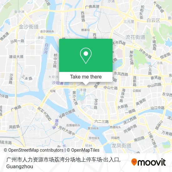 广州市人力资源市场荔湾分场地上停车场-出入口 map