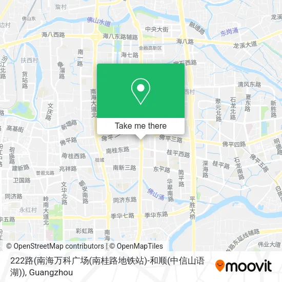 222路(南海万科广场(南桂路地铁站)-和顺(中信山语湖)) map