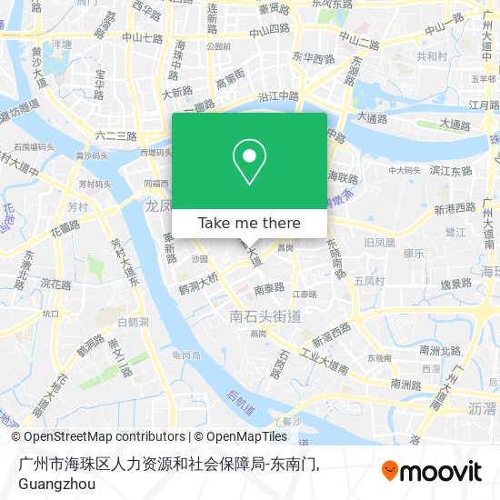 广州市海珠区人力资源和社会保障局-东南门 map