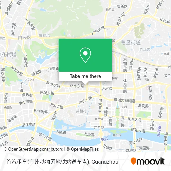 首汽租车(广州动物园地铁站送车点) map