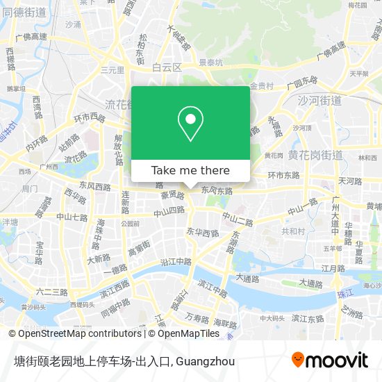 塘街颐老园地上停车场-出入口 map