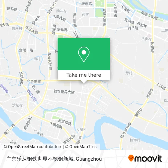 广东乐从钢铁世界不锈钢新城 map