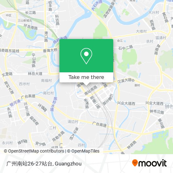 广州南站26-27站台 map