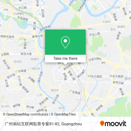 广州南站互联网取票专窗81-82 map