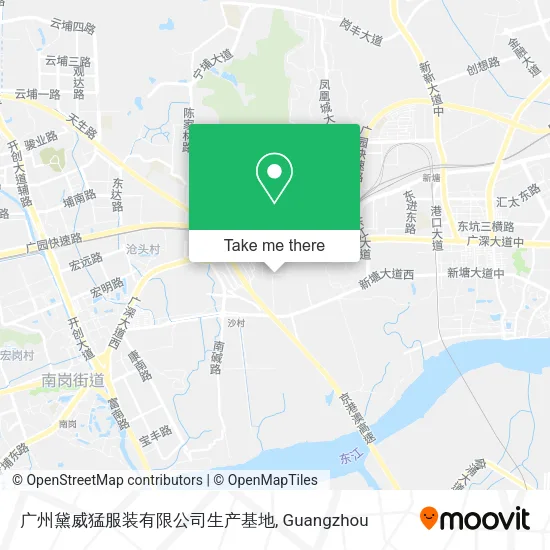 广州黛威猛服装有限公司生产基地 map