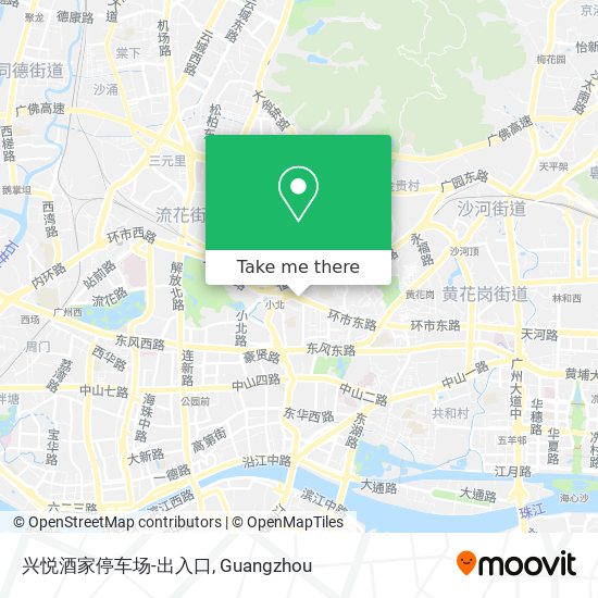 兴悦酒家停车场-出入口 map