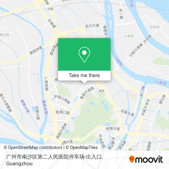 广州市南沙区第二人民医院停车场-出入口 map
