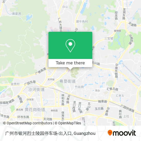 广州市银河烈士陵园停车场-出入口 map