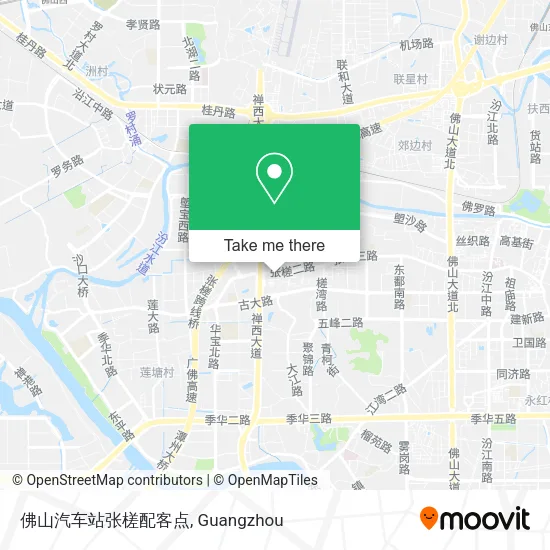 佛山汽车站张槎配客点 map