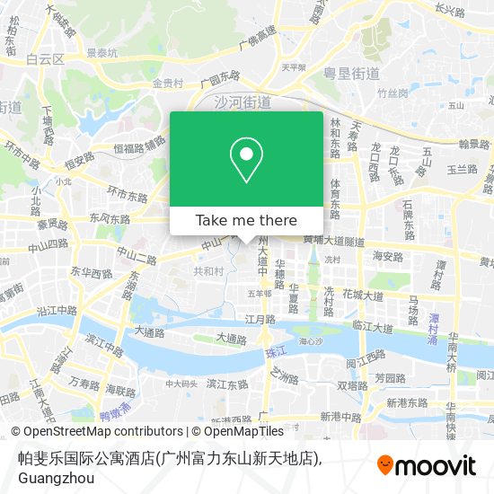 帕斐乐国际公寓酒店(广州富力东山新天地店) map