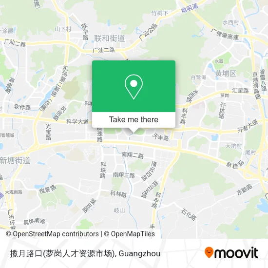 揽月路口(萝岗人才资源市场) map