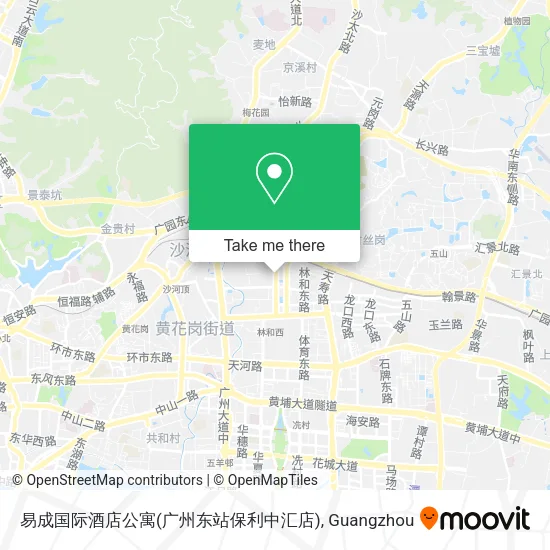 易成国际酒店公寓(广州东站保利中汇店) map