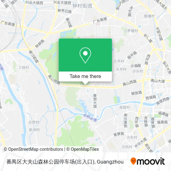 番禺区大夫山森林公园停车场(出入口) map