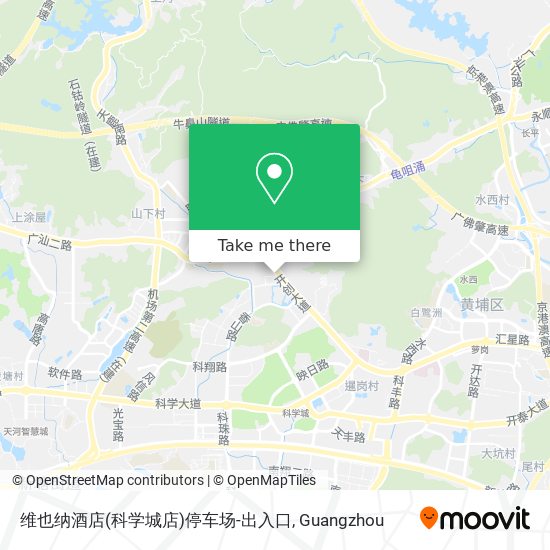 维也纳酒店(科学城店)停车场-出入口 map