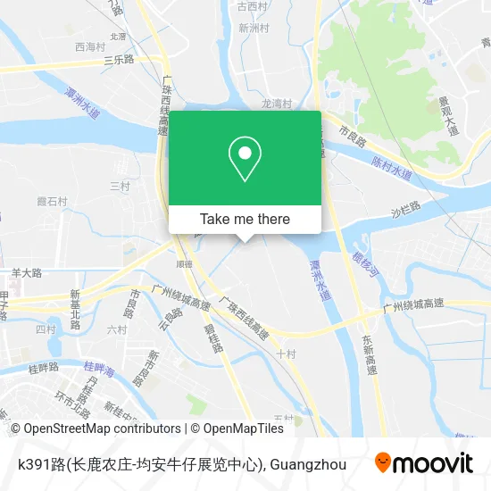 k391路(长鹿农庄-均安牛仔展览中心) map