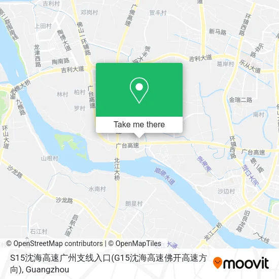 S15沈海高速广州支线入口(G15沈海高速佛开高速方向) map