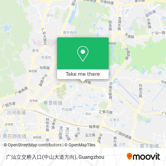 广汕立交桥入口(中山大道方向) map