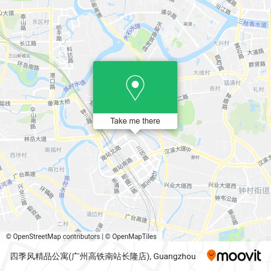 四季风精品公寓(广州高铁南站长隆店) map