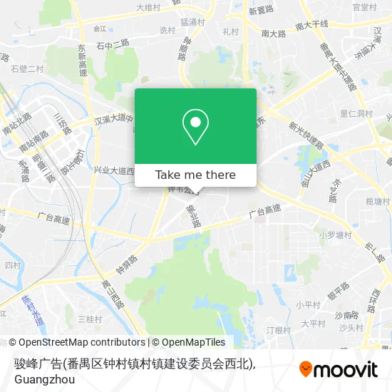 骏峰广告(番禺区钟村镇村镇建设委员会西北) map