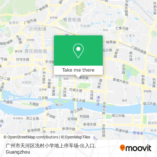 广州市天河区冼村小学地上停车场-出入口 map