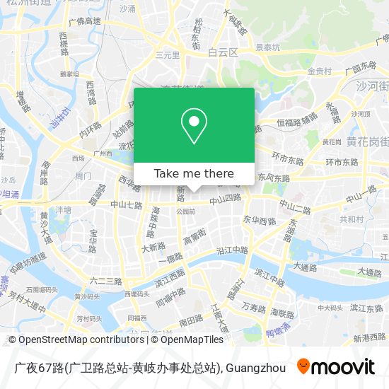 广夜67路(广卫路总站-黄岐办事处总站) map