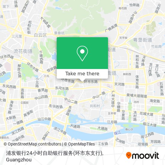 浦发银行24小时自助银行服务(环市东支行) map