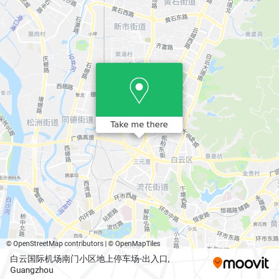 白云国际机场南门小区地上停车场-出入口 map