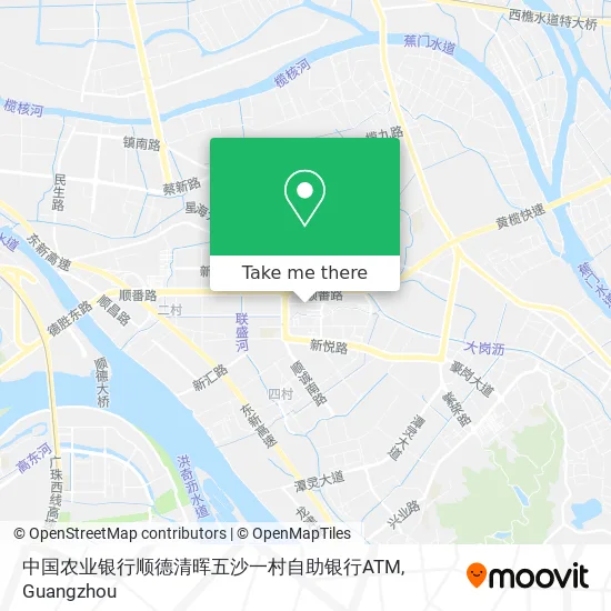 中国农业银行顺德清晖五沙一村自助银行ATM map