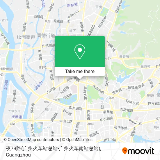 夜79路(广州火车站总站-广州火车南站总站) map