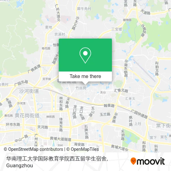 华南理工大学国际教育学院西五留学生宿舍 map