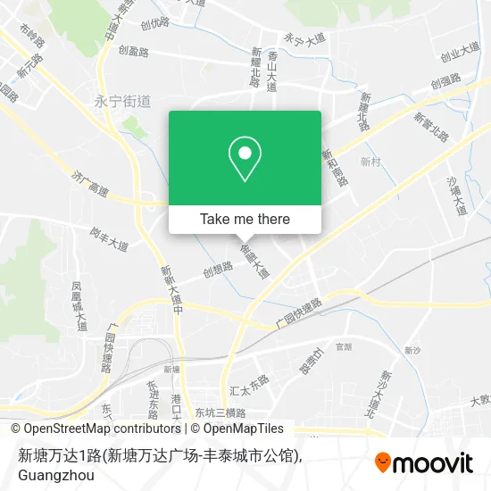 新塘万达1路(新塘万达广场-丰泰城市公馆) map