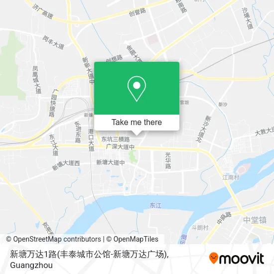 新塘万达1路(丰泰城市公馆-新塘万达广场) map
