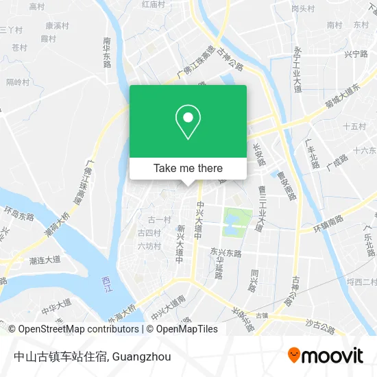 中山古镇车站住宿 map