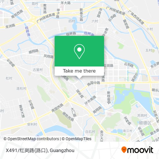 X491/红岗路(路口) map