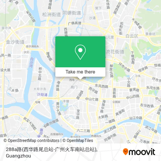 288a路(西华路尾总站-广州火车南站总站) map