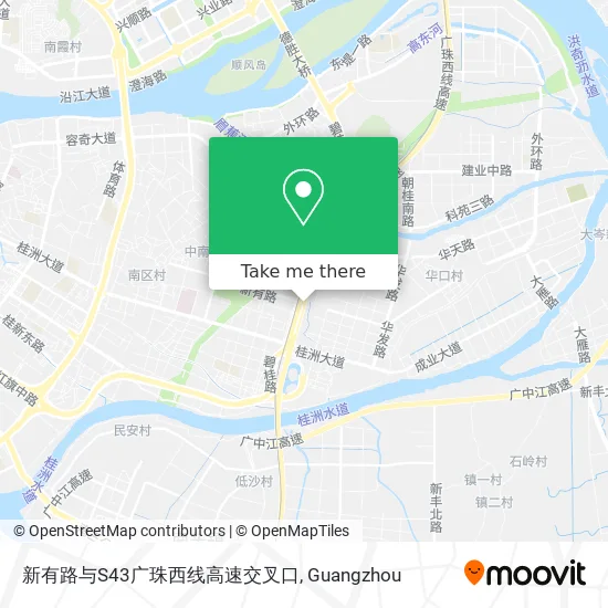 新有路与S43广珠西线高速交叉口 map