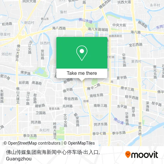 佛山传媒集团南海新闻中心停车场-出入口 map