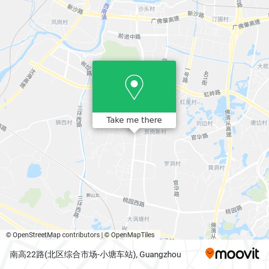 南高22路(北区综合市场-小塘车站) map